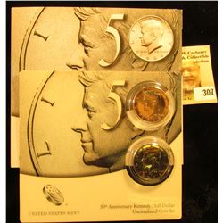 2014 P & D 50th Anniversary Kennedy Half-Dollar Uncirculated Coin Set in original holder as issued b