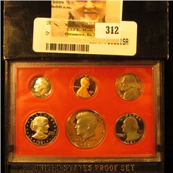 1981 S Filled S Proof Set 6 Coins in original holder. All Deep Mirror Cameo Frosted.