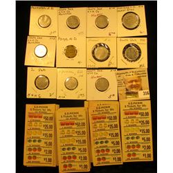 Large group of EZ Pickin Gambling Tickets; and a group of North & South Dakota Tokens.