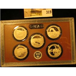 2014 S National Parks Proof Quarter-Dollar Five-piece set in original box plastic case.
