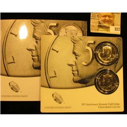 2014 P & D 50th Anniversary Kennedy Half-Dollar Uncirculated Coin Set in original holder as issued b