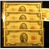 Image 1 : (4) Series 1953A $2 Red Seal United States Bank Notes, all Crisp Uncirculated. ($8 face value).