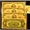 Image 2 : (4) Series 1953A $2 Red Seal United States Bank Notes, all Crisp Uncirculated. ($8 face value).