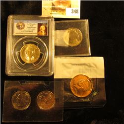 2004 P & D Wisconsin Statehood Quarters sealed in plastic, BU; 2007 D George Washington Dollar, BU; 