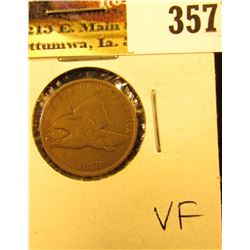 1858 Flying Eagle Cent, VF.