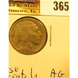 1913 S Type Two  Buffalo Nickel, About Good, obverse scratch.