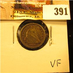 1856 P U.S. Seated Liberty Dime, VF.