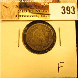 1876 P U.S. Seated Liberty Dime, Fine.