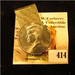 2011 P Kennedy Half Dollar, Brilliant Uncirculated, but mounted in a Money Clip.