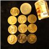 Image 1 : Plastic Tube with a partial roll of Kennedy Half-Dollars dated 1969 D to 2014 D, Some BU. (10 pcs.)