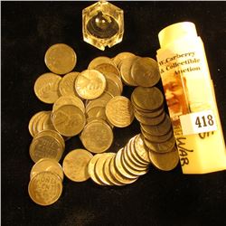 (50) 1943 World War II Steel Cents in a hexagonal plastic tube. Circulated.