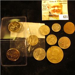 Gold-plated New Jersey & Delaware Statehood Quarters; & (8) other various coins including a Silver W
