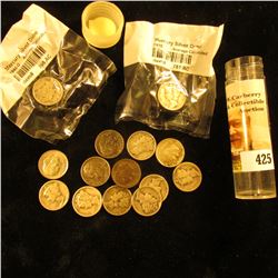 (9) Silver Mercury Dimes, a couple of which are in Littleton cellophane; 1957 D Roosevelt Dime, & (4