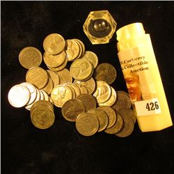 (44) 1943 World War II Steel Cents in a hexagonal plastic tube. Circulated.