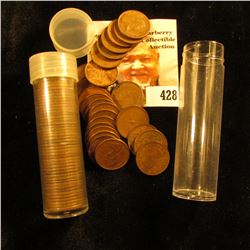 (45) Old Wheat Cents & (27) Old Canada Maple Leaf Cents in plastic tubes.