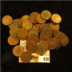 (50) Old U.S. Indian Head Cents. Mixed date, but mostly lower grade.
