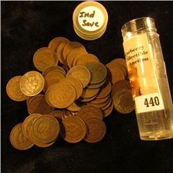 (58) Old U.S. Indian Head Cents. Mixed date in a plastic tube.