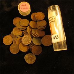 (54) Old U.S. Indian Head Cents. Mixed date in a plastic tube.