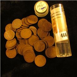 1916 P Solid Date Roll of old U.S. "Wheat Back" Lincoln Cents. Circulated.