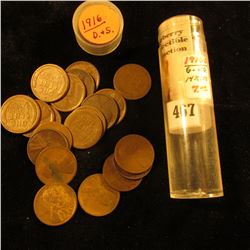 (14) 1916 D & (7) 16 S U.S. "Wheat Back" Lincoln Cents. Circulated.