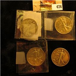 1929 S, 37 S, 39 D, & 42 P Walking Liberty Half Dollars grading up to EF.