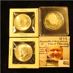 (2) 1964 D BU & 2013 S Silver Proof Kennedy Half Dollars.