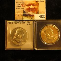 1957 P & 63 P Franklin Half Dollars. Brilliant Uncirculated.