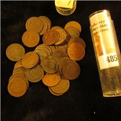 (50) Old U.S. Indian Head Cents. Mixed dates in a plastic tube.