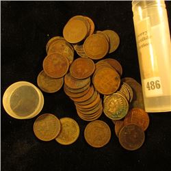 (50) Old U.S. Indian Head Cents. Mixed dates in a plastic tube.