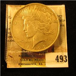 1922 P U.S. Peace Silver Dollar.