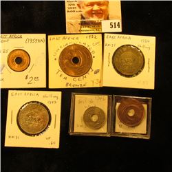 1946 British West Africa 1/10 penny KM20 AU with slightly spotty reverse; 1958KN East Africa cent KM