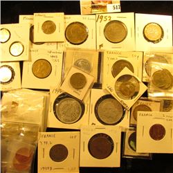 1873K France 5 centimes KM821.1 VF;1961 France 5 centimes KM927 UNC;1986 VF, 1987 EF, & 1996 AU Fran