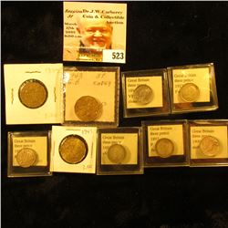 1883 Great Britain Silver threepence KM730 aVF;1892 Great Britain Silver threepence KM758 VF;1893 Gr