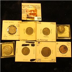 1818 Great Britain Silver sixpence KM665 G/AG;1942 Great Britain Silver sixpence KM852 VF;1953 Great