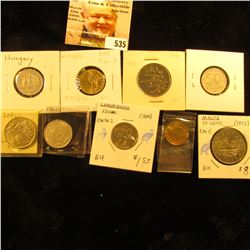 1967 Hungary 50 filler KM574 F;1969 Hungary 50 filler KM574 F; 2008 Hungary 5 forint KM694 AU; 1984 