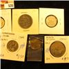 Image 3 : 1967 Hungary 50 filler KM574 F;1969 Hungary 50 filler KM574 F; 2008 Hungary 5 forint KM694 AU; 1984 