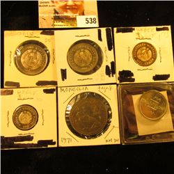 1971 Mongolia tugrik KM34 AU;1994 Mongolia 200 tugrik KM125 UNC;2001 Uzbekistan 5 som KM13 UNC;2001 