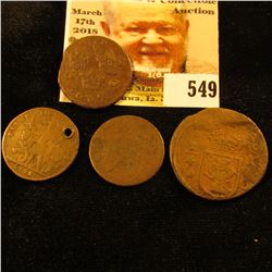 (4) Different Sweden Coins, (one holed) Dating between 1667-1718.