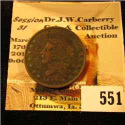1837 "Millions For Defense Not One Cent for Tribute" Hard Times Token.
