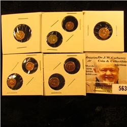Group of (8) different Gilt "California Gold" Tokens. All appear to BU and gilt base metal.