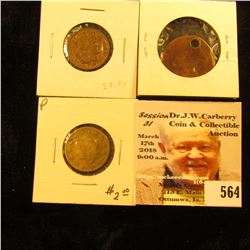 Group of (3) different (one holed) Spielmarke copies of U.S. Gold Coins. Est. Value $25.00.