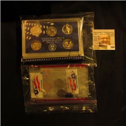 2002 S U.S. Proof Set & Denver Mint souvenir wrapped Coins in original holders.
