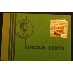1909-48 Partial Set of  Lincoln Cents in a green "Popular Album". Includes the 1909, 10, 11, 12, 13,