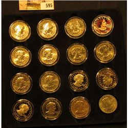Felt Tray of (16) Susan B. Anthony Dollars including 1999 P Proof, 1979S, 80S, & 81S Proofs and a co