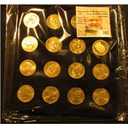 16-pocket Felt Coin Tray full of U.S. Presidential Dollar Coins. Includes a couple of Proofs. ($16.0