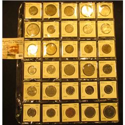 Collection of (30) Brazillian Coins in a 1 1/2" x 1 1/2" 30-pocket plastic page.