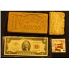 Image 1 : Series 1963 $2 "Red Seal" U.S. Note, AU; 5" x 2 1/2" x 1 1/2" Clay Brick monogrammed "Old Nauvoo Boo