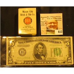 Metal Match Box Cover "Mason City Brick & Tile Co. Ever Lasting Denison Clay Products Largest in the