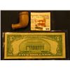 Image 2 : Clay Indian Trade Pipe, no fluting; & Series 1934 $5 Federal Reserve Note "H" St. Louis, Missouri, p