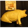 Image 1 : Old 1933 era Cast Iron Hog Bank, some change included.2 1/2" x 4 1/2".